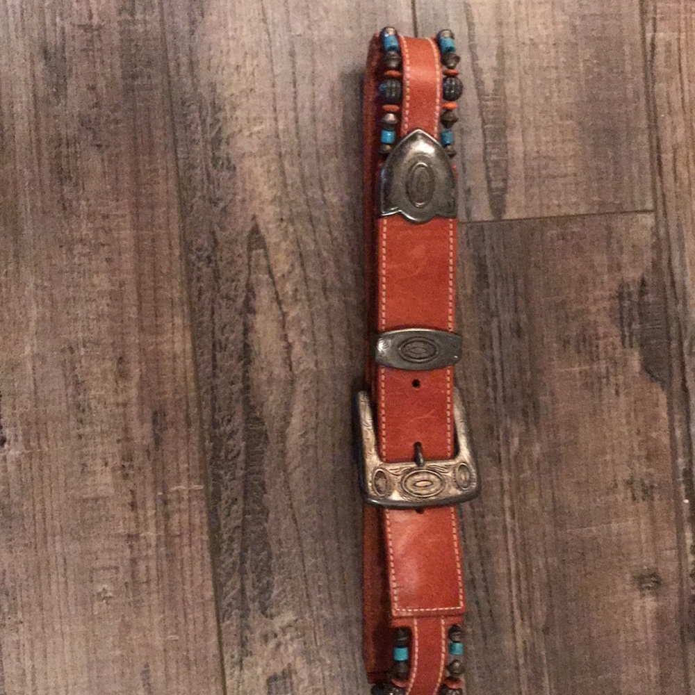 All leather made in the USA beaded southwest belt!
